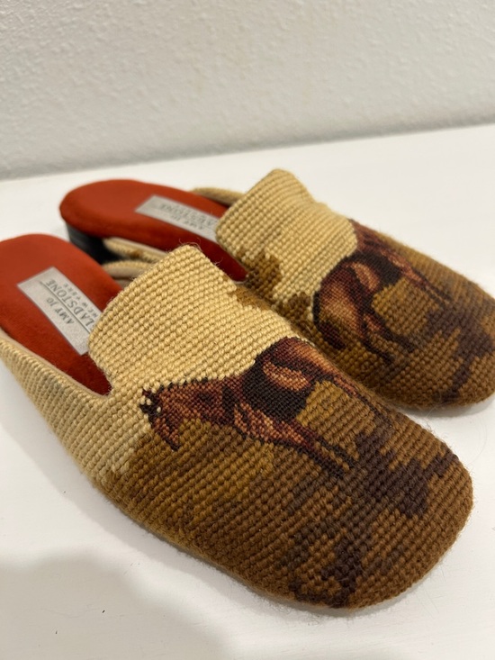 Vintage Shoes - RARE Vintage Amy Jo Gladstone Equestrian Horse Tapestry Mules | Size 7